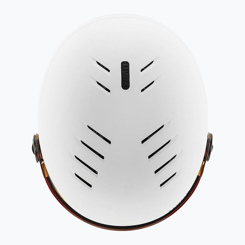 Gyerek sísisak UVEX Rocket Visor Jr white/black matte/mirror blue/smoke 5