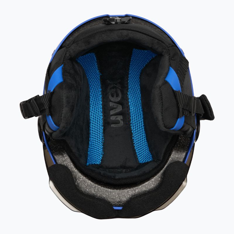 Gyerek sísisak UVEX Rocket Visor Jr blue matt/mirror blue/smoke 5
