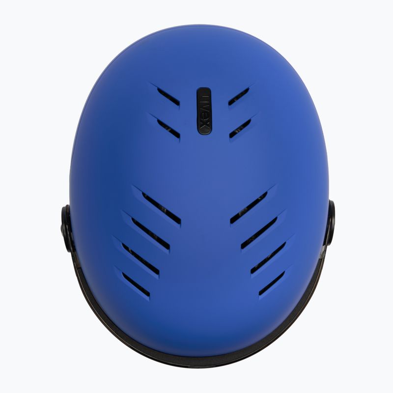 Gyerek sísisak UVEX Rocket Visor Jr blue matt/mirror blue/smoke 6