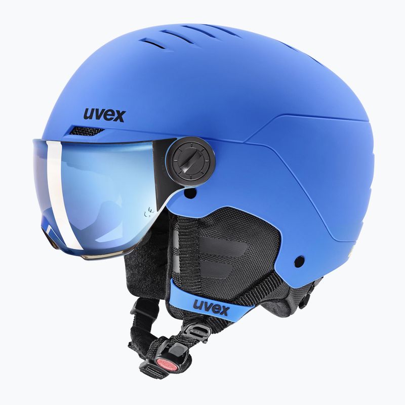 Gyerek sísisak UVEX Rocket Visor Jr blue matt/mirror blue/smoke 3