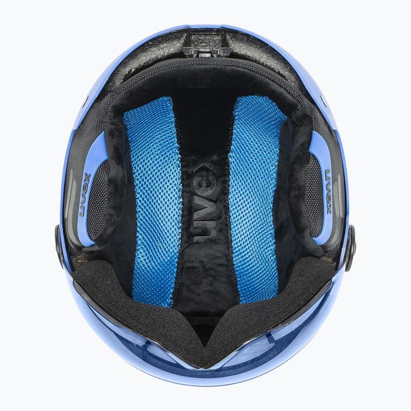 Gyerek sísisak UVEX Rocket Visor Jr blue matt/mirror blue/smoke 5