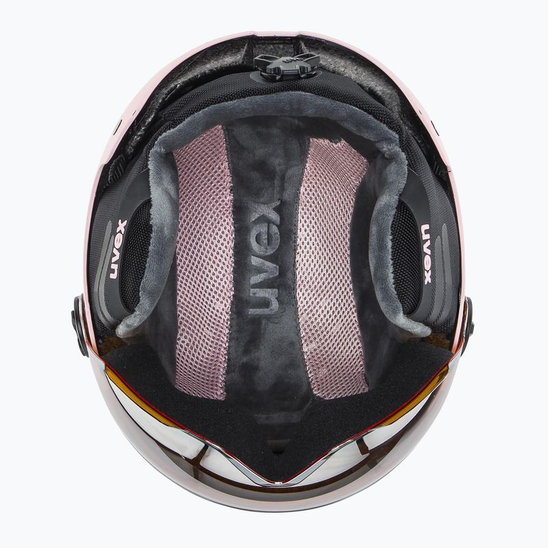 Gyerek sísisak UVEX Rocket Visor Jr pink confetti matt/mirror silver/lasergold lite 5