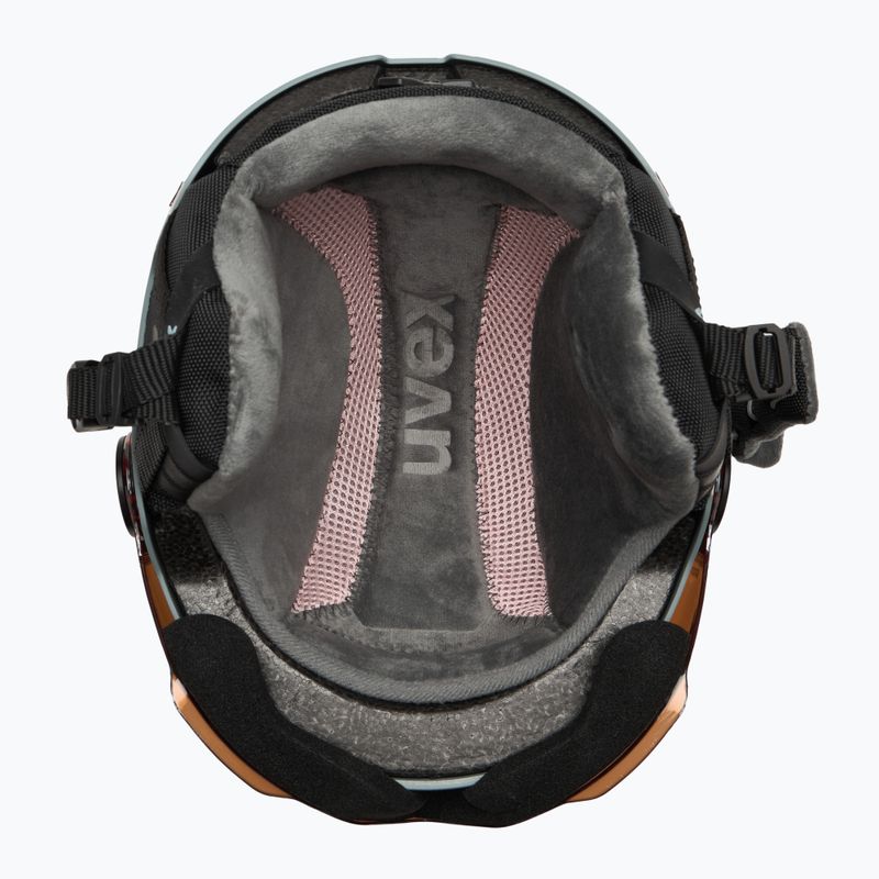 Gyerek sísisak UVEX Rocket Visor Jr rhino/blush matt/mirror silver/lasergold lite 5