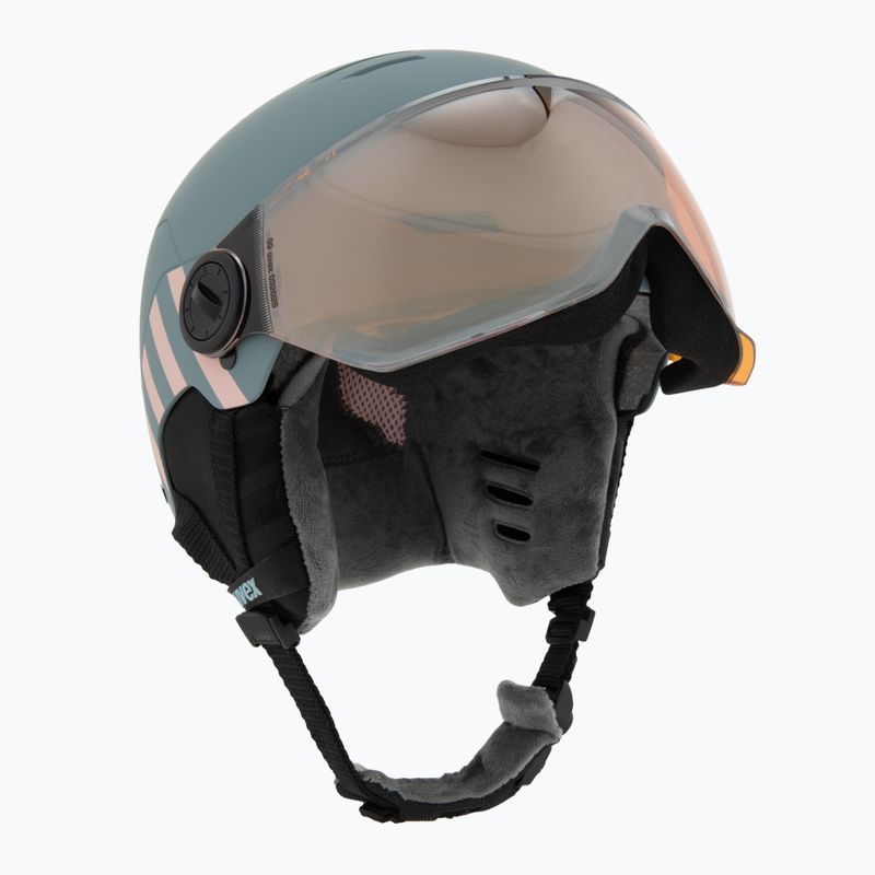 Gyerek sísisak UVEX Rocket Visor Jr rhino/blush matt/mirror silver/lasergold lite 9