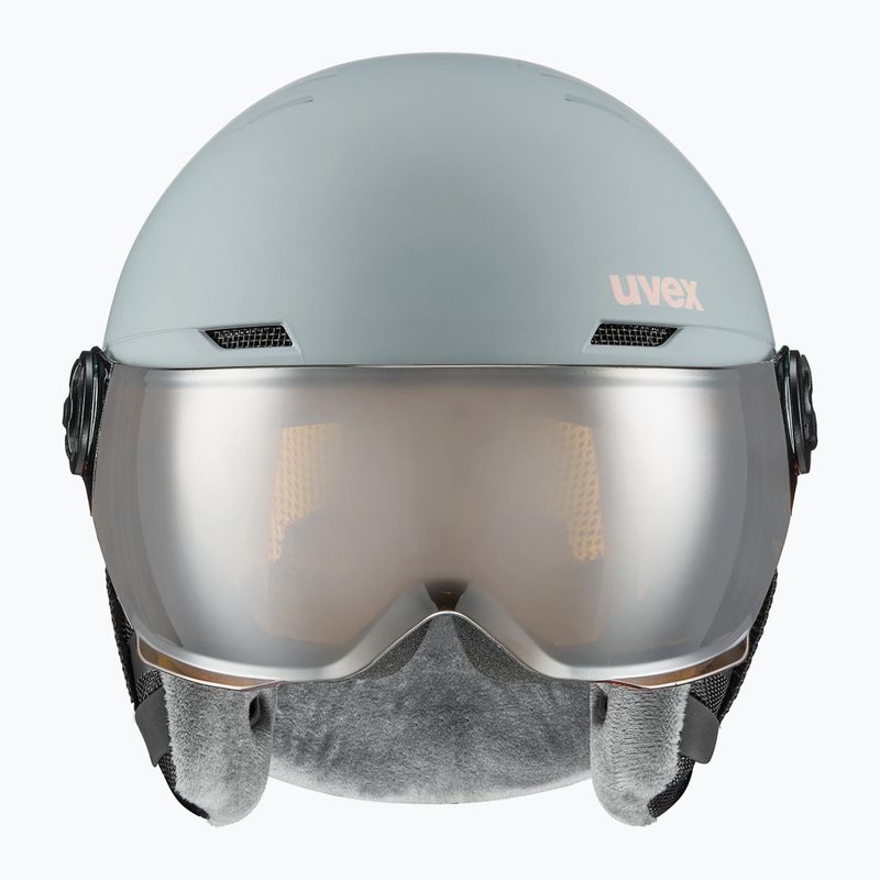 Gyerek sísisak UVEX Rocket Visor Jr rhino/blush matt/mirror silver/lasergold lite 2