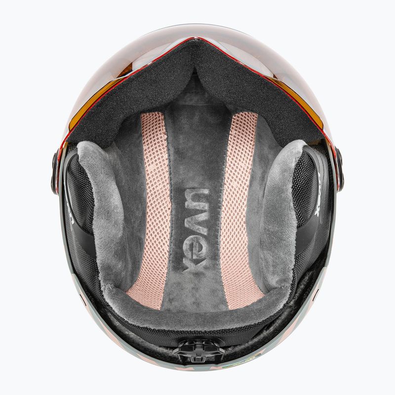 Gyerek sísisak UVEX Rocket Visor Jr rhino/blush matt/mirror silver/lasergold lite 4