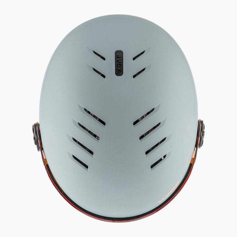 Gyerek sísisak UVEX Rocket Visor Jr rhino/blush matt/mirror silver/lasergold lite 5