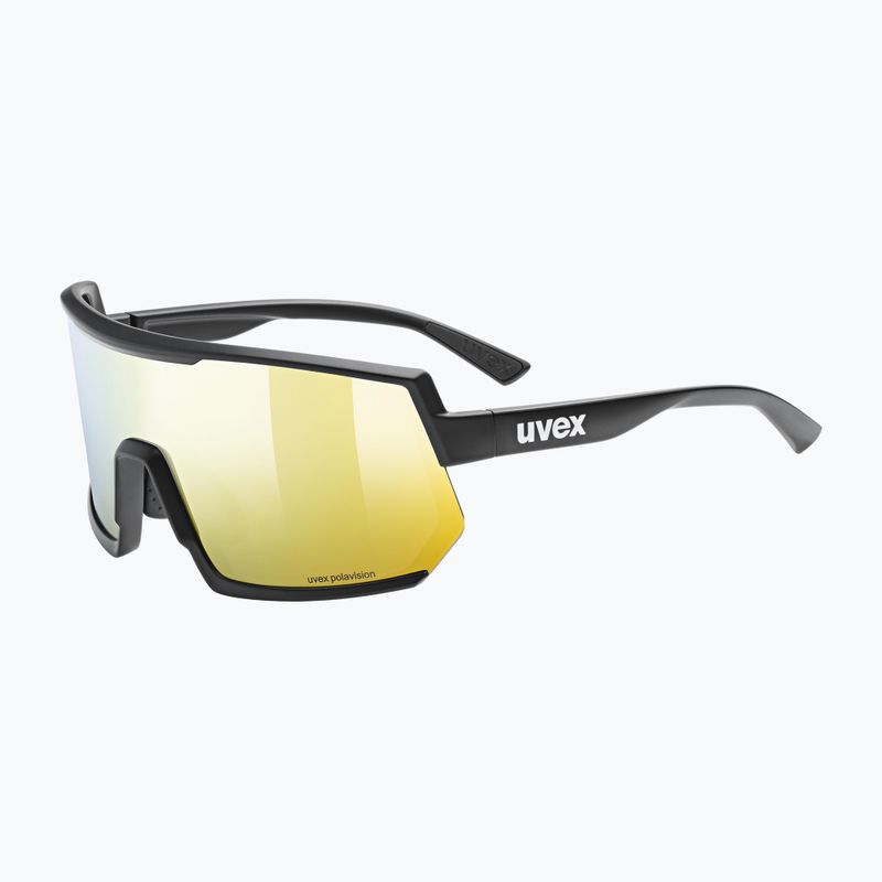 Kerékpáros szemüveg UVEX Sportstyle 235 P fekete matt/sárga tükör 53/3/032/2230 5