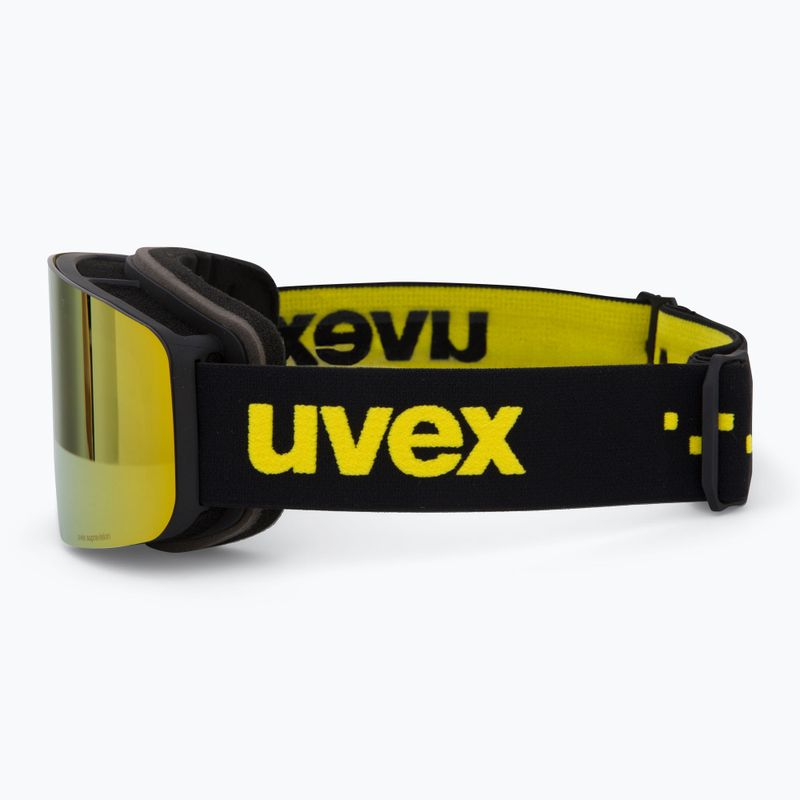 Gyerek síszemüveg UVEX Pwdr FM black matt/mirror yellow green clear 4