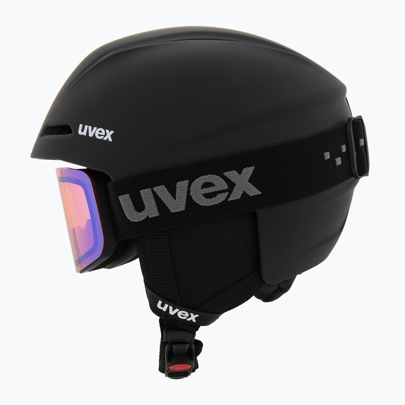 Gyerek sísisak UVEX Viti Set + síszemüveg Speedy Pro black matt/mirror green/yellow/clear 3