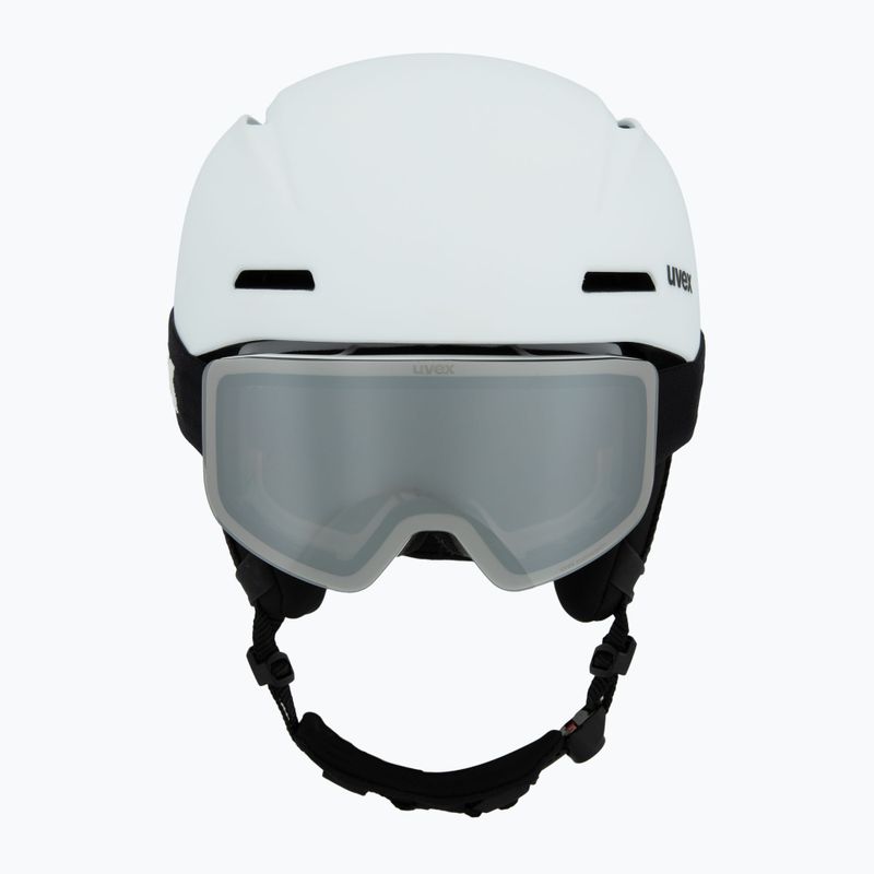 Gyerek sísisak UVEX Viti Set + Speedy Pro síszemüveg white matt/mirror silver/green/clear 2