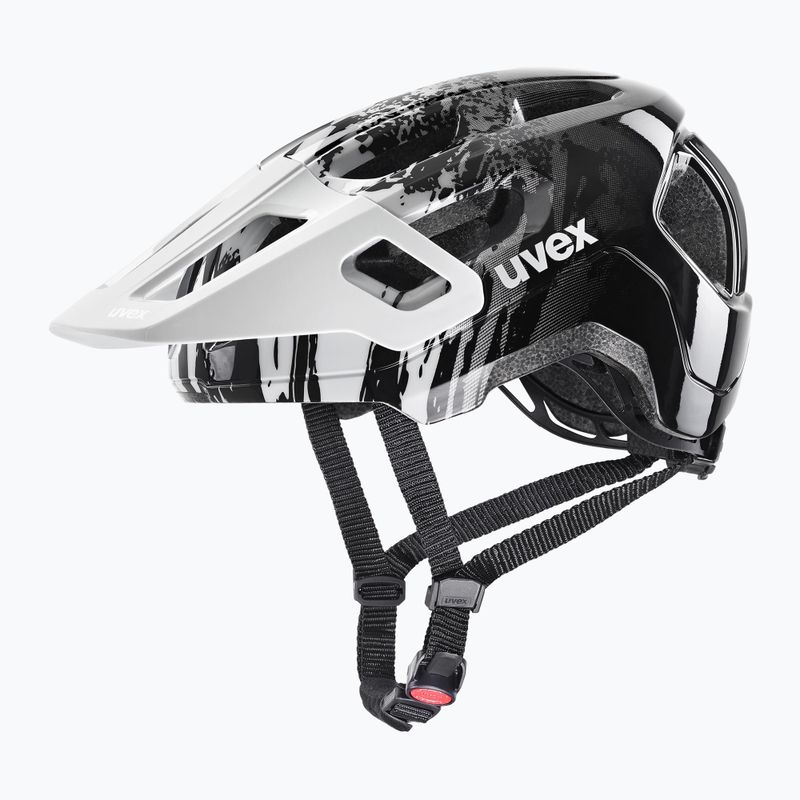 Gyermek kerékpáros sisak UVEX React Jr white/black matt