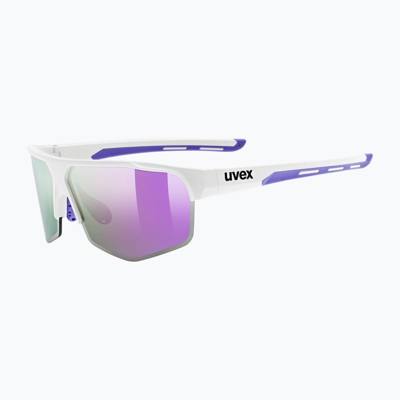 UVEX Axos Set fehér matt/tükrös lila/tiszta napszemüveg