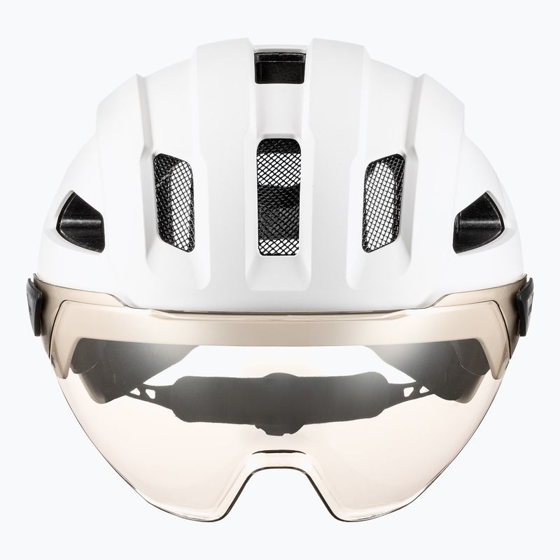 Kerékpáros sisak UVEX Stride Visor fehér matt/litemirror ezüst 2