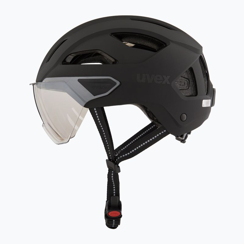 Kerékpáros sisak UVEX Stride Visor fekete matt/litemirror ezüst 3