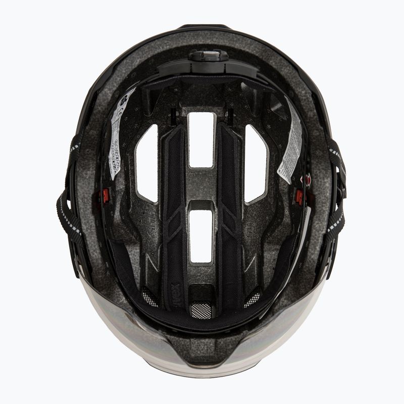 Kerékpáros sisak UVEX Stride Visor fekete matt/litemirror ezüst 5