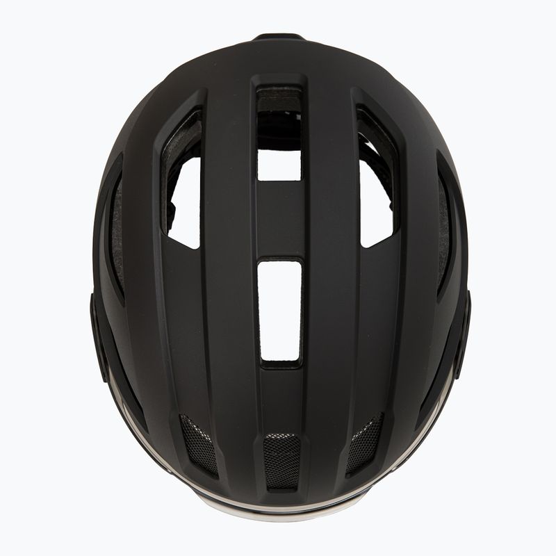 Kerékpáros sisak UVEX Stride Visor fekete matt/litemirror ezüst 6