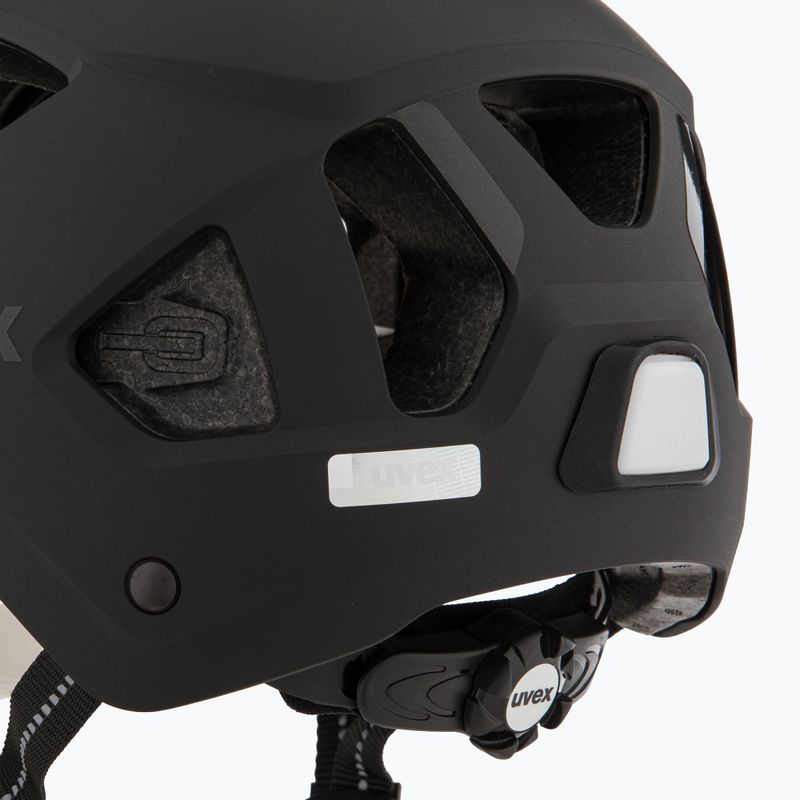 Kerékpáros sisak UVEX Stride Visor fekete matt/litemirror ezüst 7
