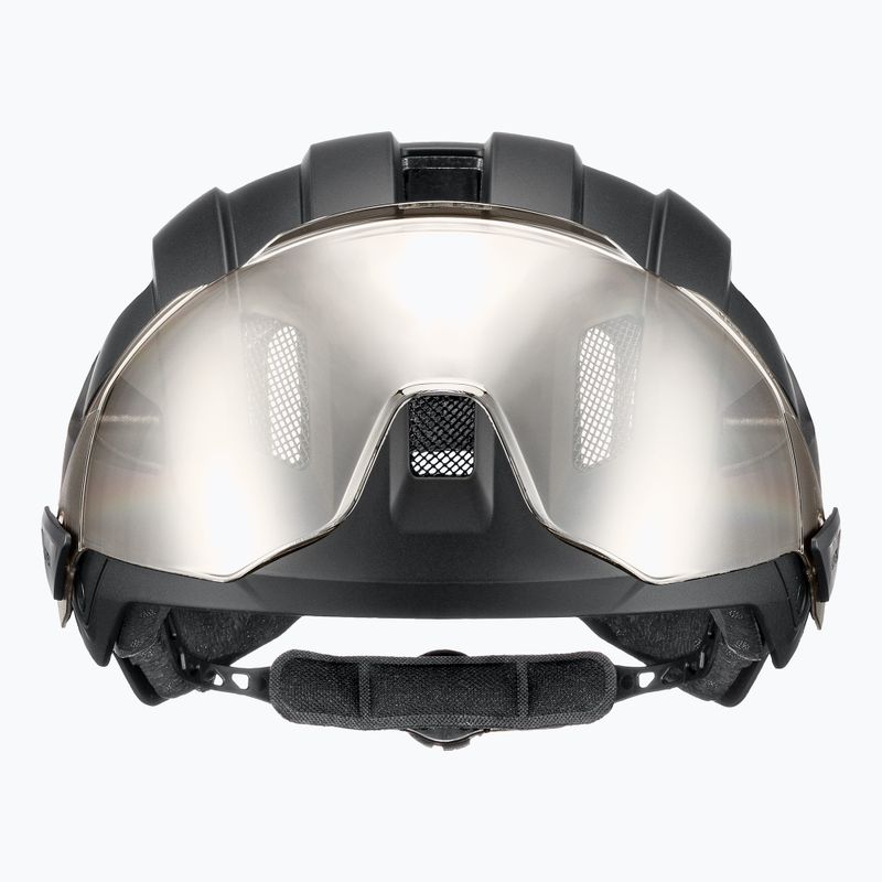 Kerékpáros sisak UVEX Stride Visor fekete matt/litemirror ezüst 3