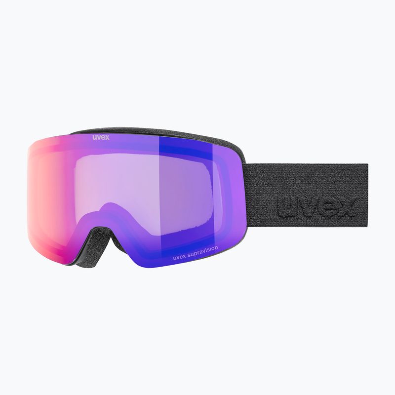 Gyerek síszemüveg UVEX Pwdr FM matte black/mirror ruby/green/clear