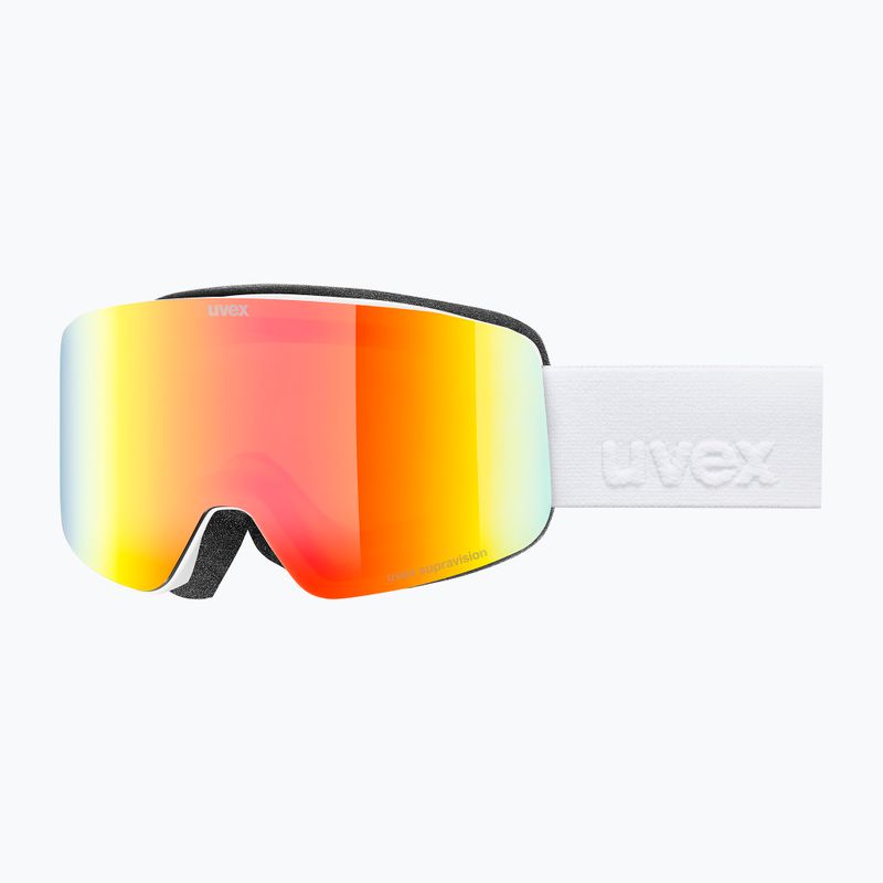 Gyerek síszemüveg UVEX Pwdr FM white matt/mirror rainbow/green/clear
