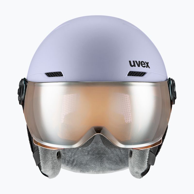 Gyerek sí sisak UVEX Rocket Visor Jr cool lavender abstract matt/mirrorsilver/lasergold 2