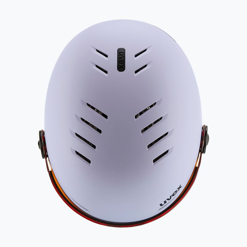 Gyerek sí sisak UVEX Rocket Visor Jr cool lavender abstract matt/mirrorsilver/lasergold 5