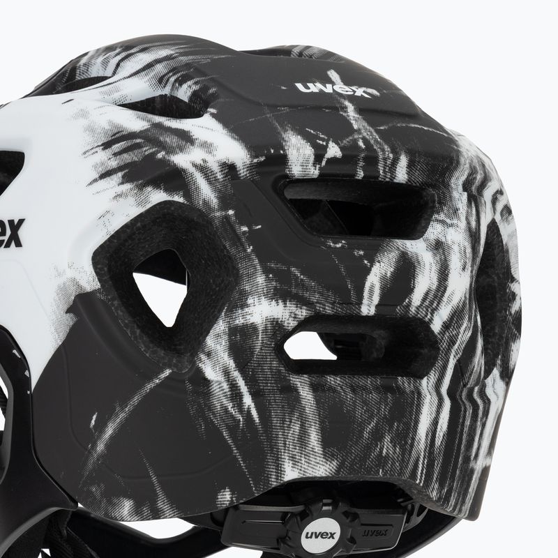 Gyermek kerékpáros sisak UVEX React Fullface Jr black/white matt 8