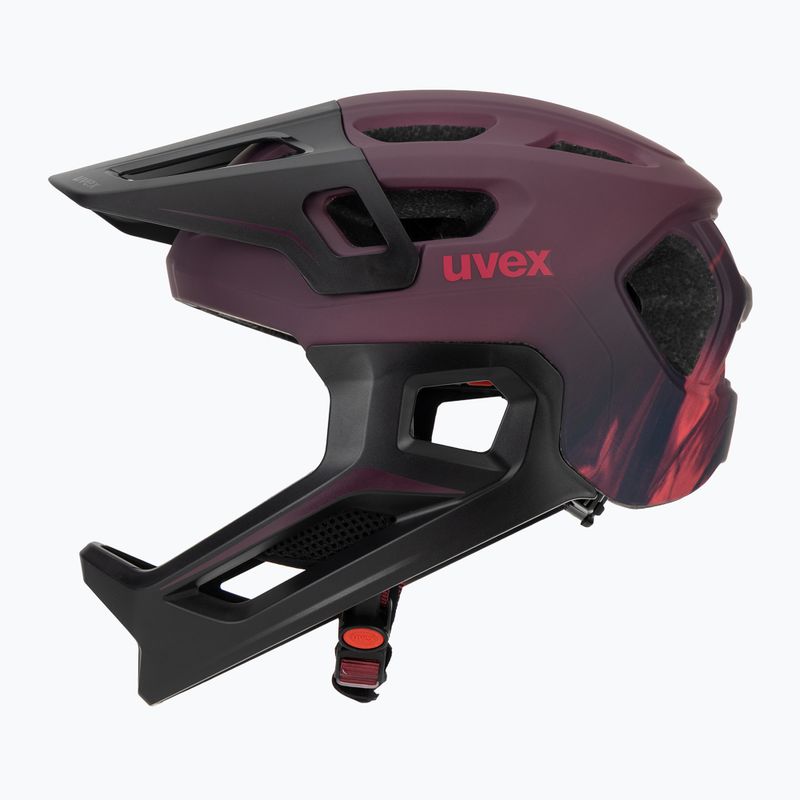 Gyermek kerékpáros sisak UVEX React Fullface Jr cranberry matt 3