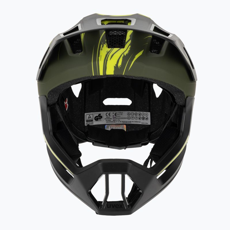 Gyermek kerékpáros sisak UVEX React Fullface Jr dark olive matt 2