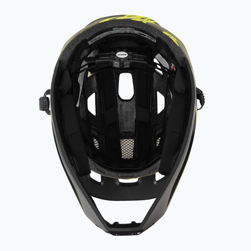 Gyermek kerékpáros sisak UVEX React Fullface Jr dark olive matt 5