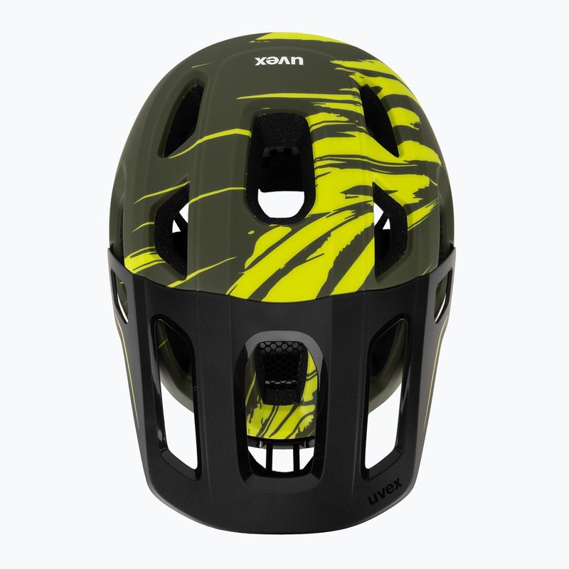 Gyermek kerékpáros sisak UVEX React Fullface Jr dark olive matt 6