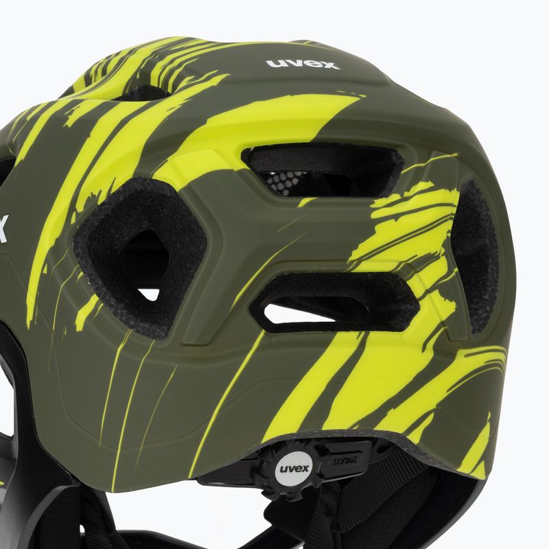 Gyermek kerékpáros sisak UVEX React Fullface Jr dark olive matt 8