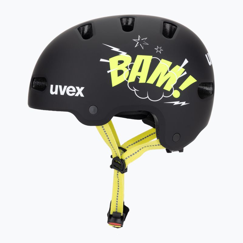 Gyerek sisak UVEX Kid 4 Style bam black/lime matt 3