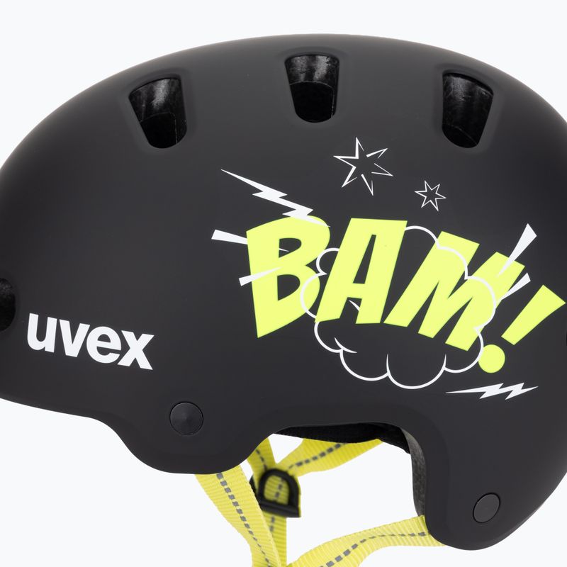 Gyerek sisak UVEX Kid 4 Style bam black/lime matt 7