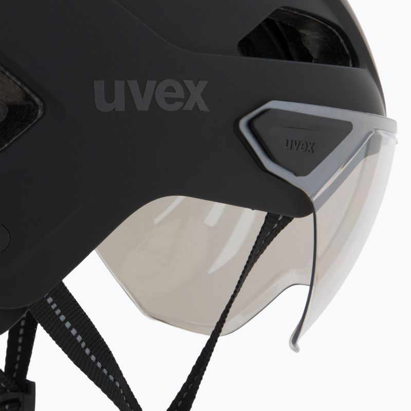 Kerékpáros sisak UVEX Stride Visor black matt/lite mirror silver 8