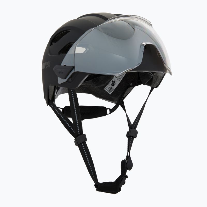 Kerékpáros sisak UVEX Stride Visor black matt/lite mirror silver 9