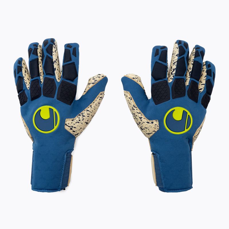 Uhlsport Hyperact Supergrip+ Finger Surround kapuskesztyű kék-fehér 101123101