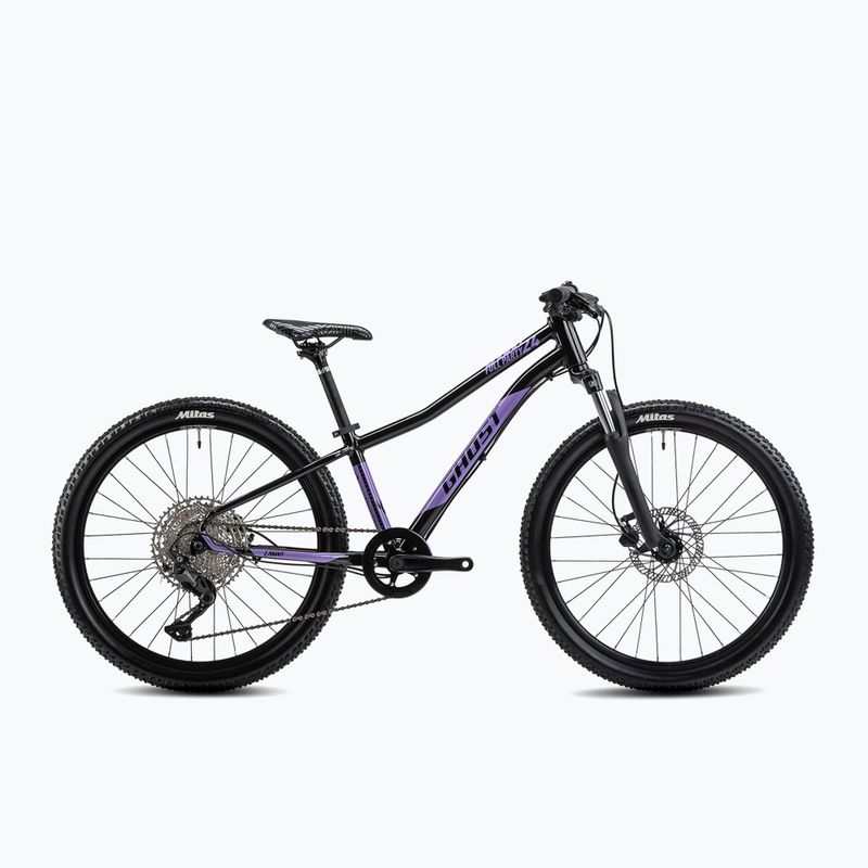 gyermek kerékpár GHOST Lanao 24 Full Party black/fogbow purple glossy