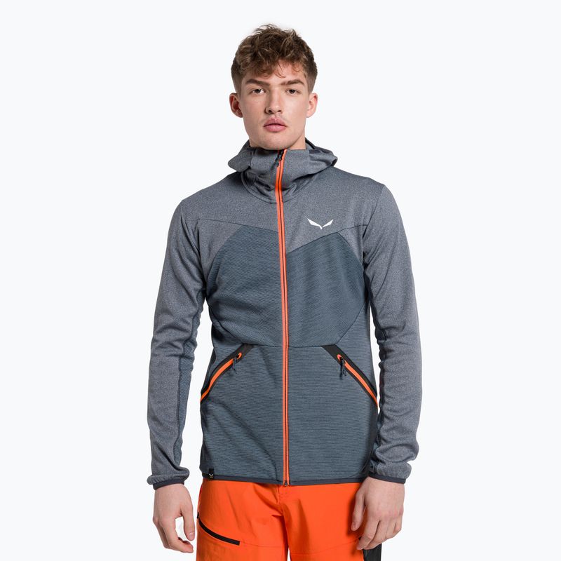 Férfi Salewa Puez Melange PL FZ Hoody fleece pulóver kék 00-0000027386