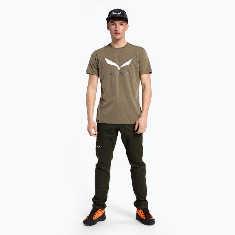 Férfi Salewa Solidlogo Dry khaki trekking póló 00-0000027018 2