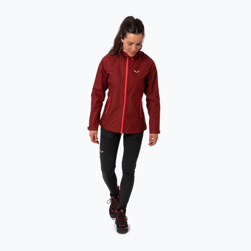 Salewa női esőkabát Puez Aqua 3 PTX burgundi 00-0000024546