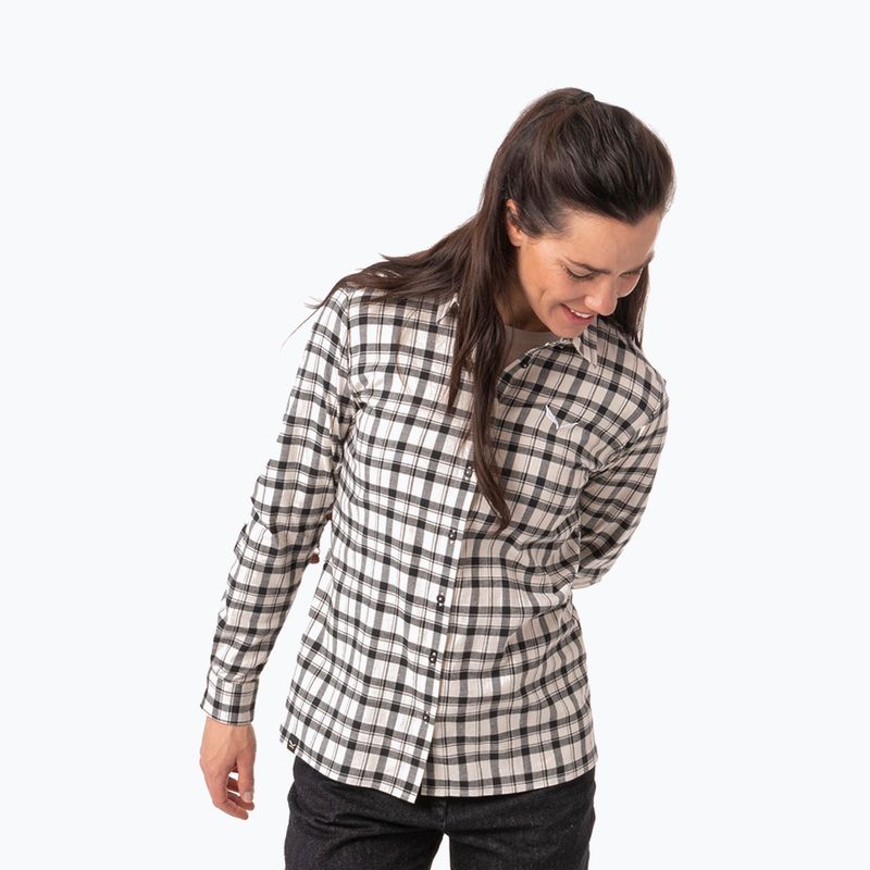 Salewa női Fanes Flannel 5PL póló zabpehely/fekete out