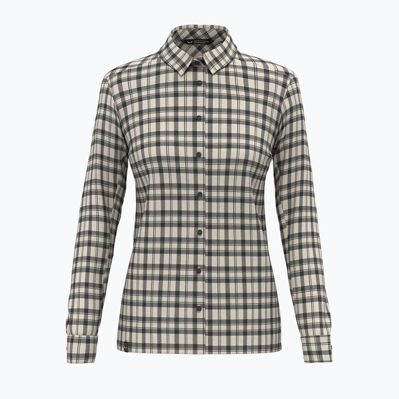 Salewa női Fanes Flannel 5PL póló zabpehely/fekete out 6