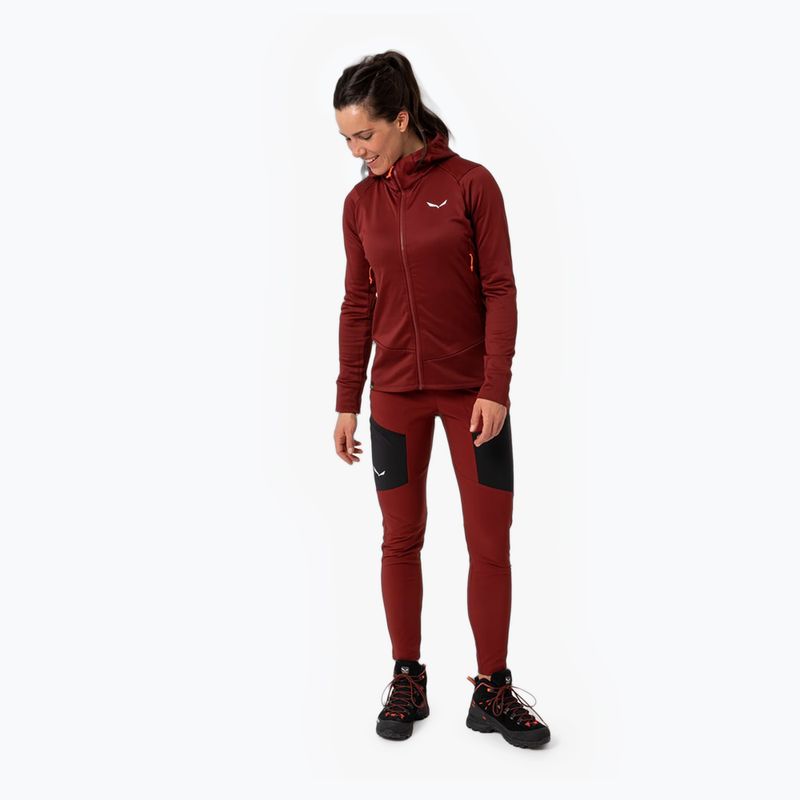 Salewa női trekking pulóver Puez Polarlite kapucnis piros 00-0000028522