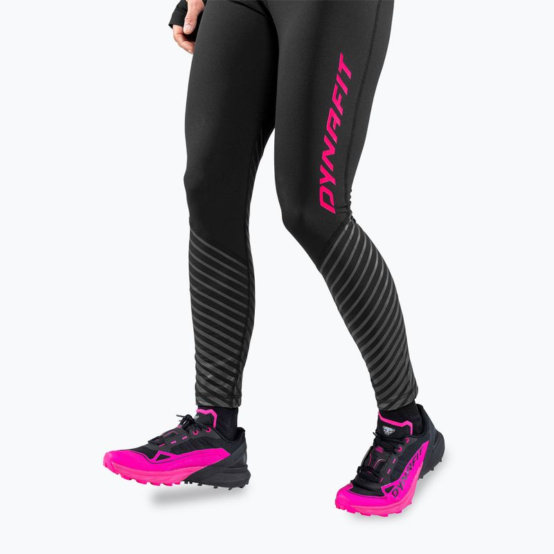 Női futóleggings DYNAFIT Reflective black out pink glo 4