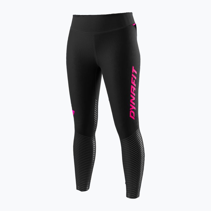 Női futóleggings DYNAFIT Reflective black out pink glo 5