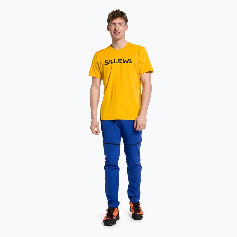 Salewa férfi trekking póló Puez Hybrid 2 Dry sárga 27397 2