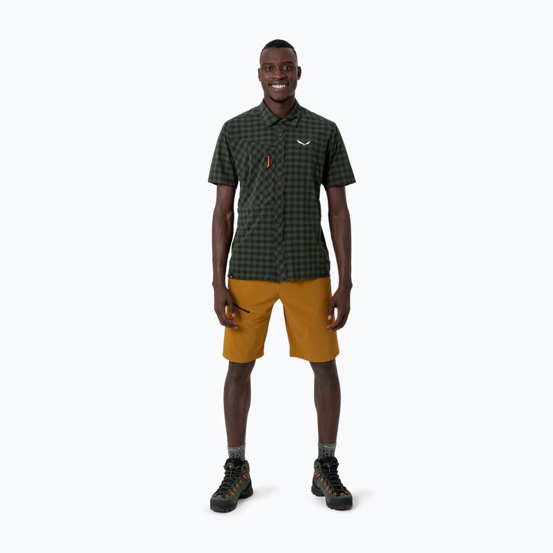 Férfi Salewa Puez Dry S/S póló sötét olíva színű 2