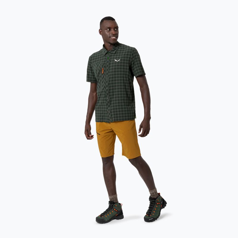 Férfi Salewa Puez Dry S/S póló sötét olíva színű 4